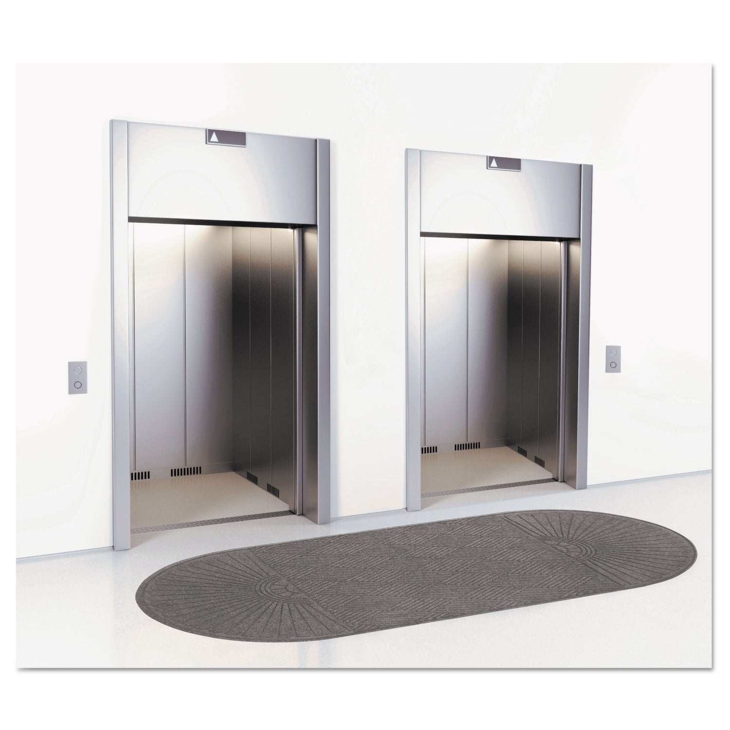 Guardian EcoGuard Diamond Floor Mat, Double Fan, 48 x 96, Charcoal