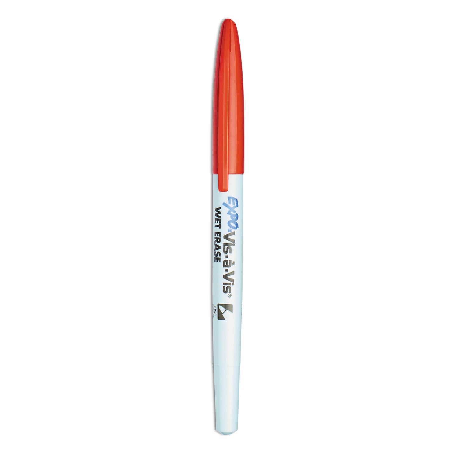 EXPO Vis-a-Vis Wet Erase Marker, Fine Bullet Tip, Red, Dozen