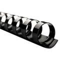 GBC CombBind Standard Spines, 1" Diameter, 225 Sheet Capacity, Black, 100/Box