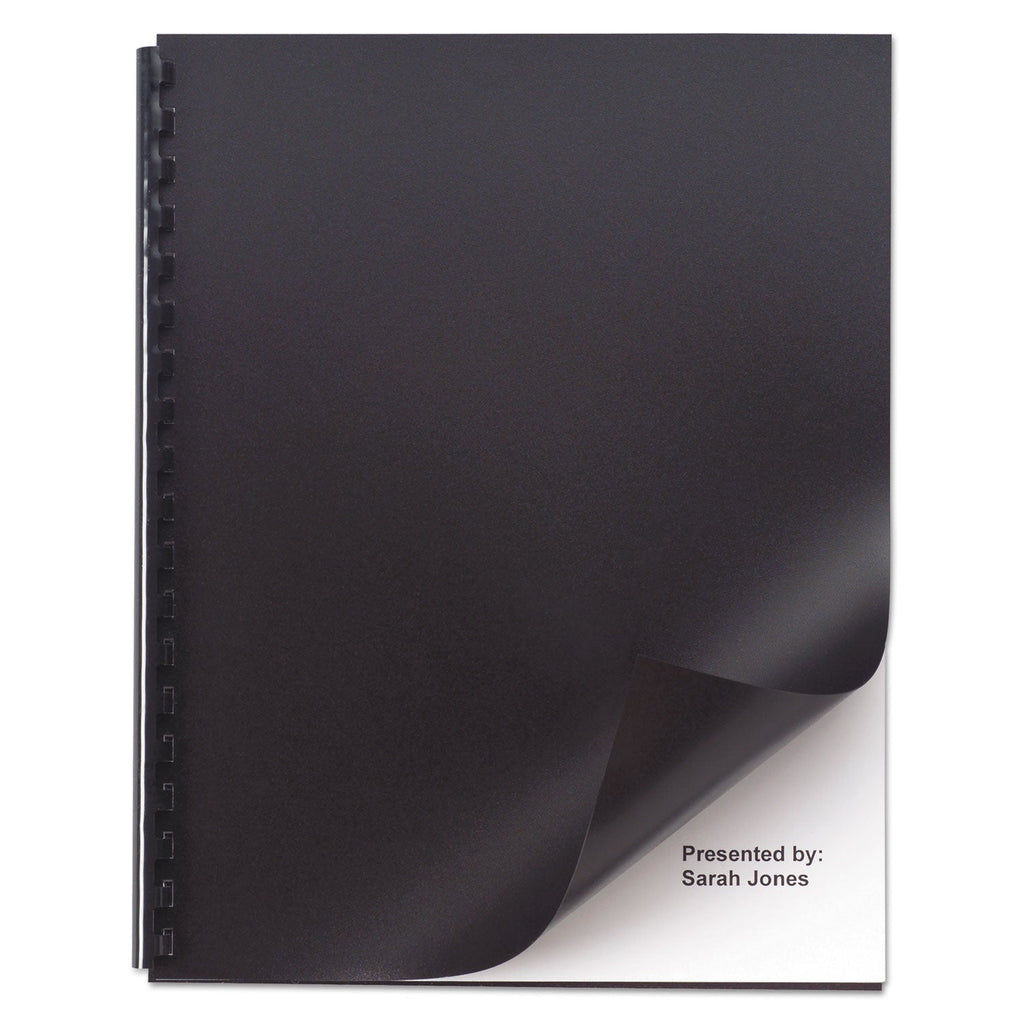 GBC Opaque Plastic Presentation Covers for Binding Systems, Black, 11 x 8.5, Unpunched, 50/Pack