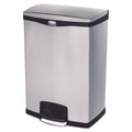Rubbermaid Slim Jim Stainless Steel Step-On Container, Front Step Style, 24 gal, Black