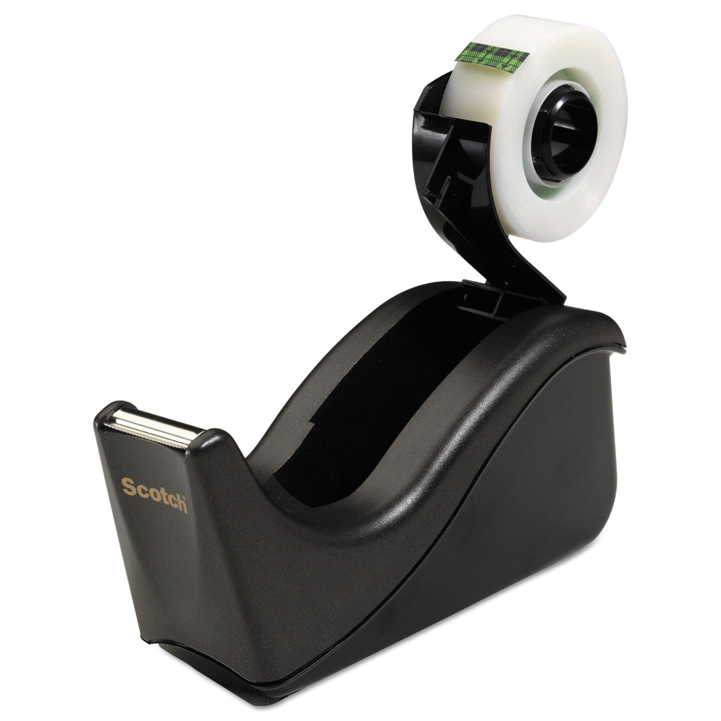 Scotch Value Desktop Tape Dispenser, 1" Core, Two-Tone Black