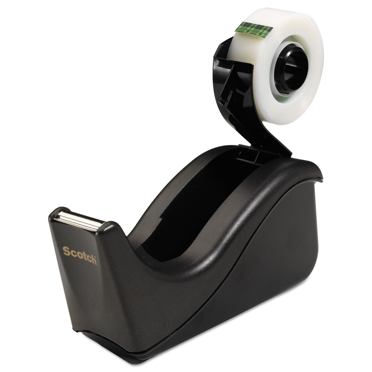 Scotch Value Desktop Tape Dispenser, 1" Core, Two-Tone Black
