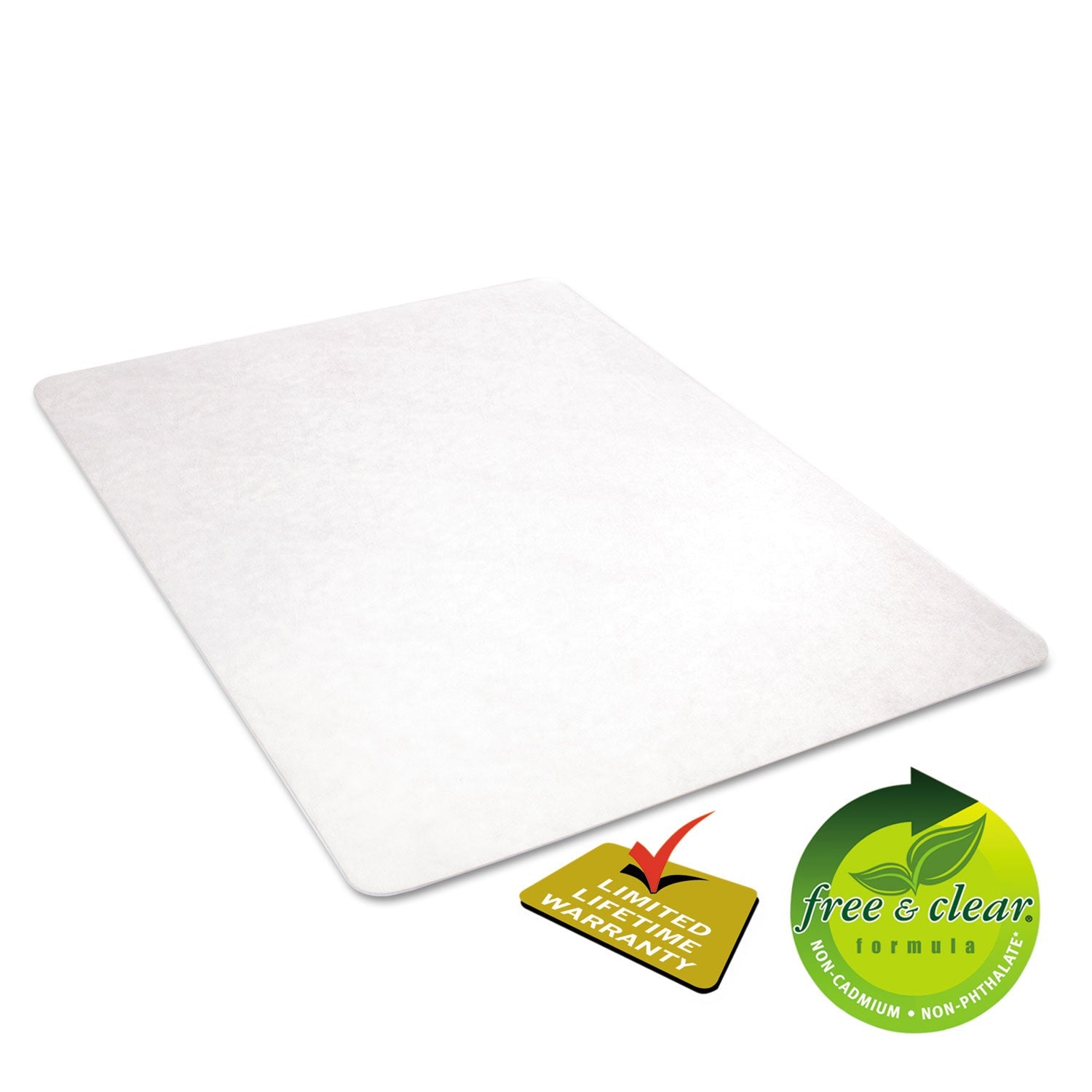 deflecto EconoMat All Day Use Chair Mat for Hard Floors, 46 x 60, Rectangular, Clear