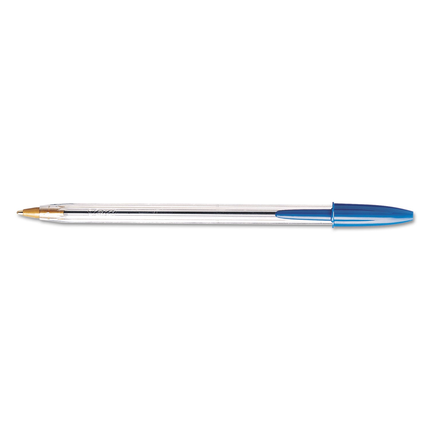BIC Cristal Xtra Smooth Ballpoint Pen, Stick, Medium 1 mm, Blue Ink, Clear Barrel, Dozen