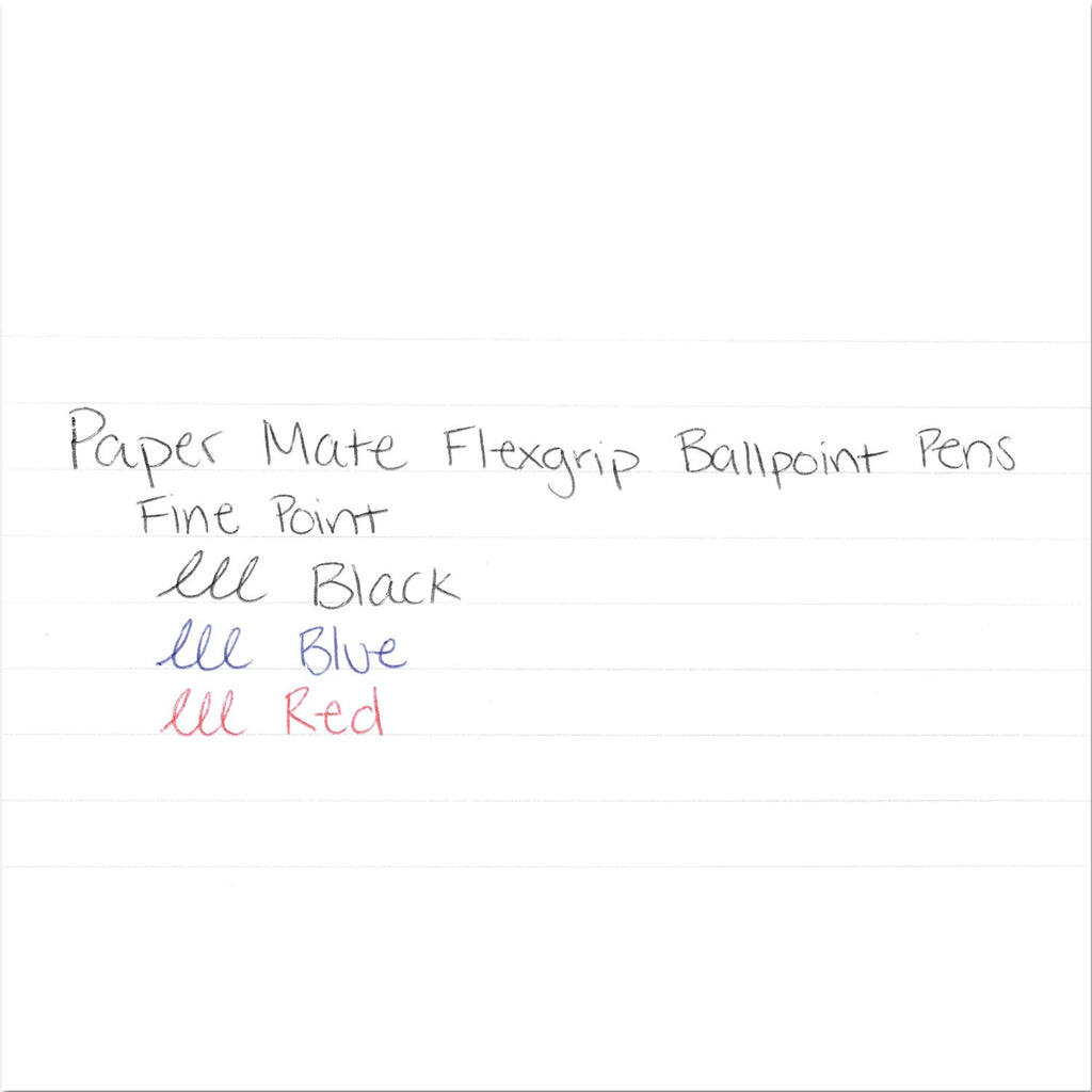 Paper Mate FlexGrip Elite Ballpoint Pen, Retractable, Fine 0.8 mm, Black Ink, Black Barrel, Dozen
