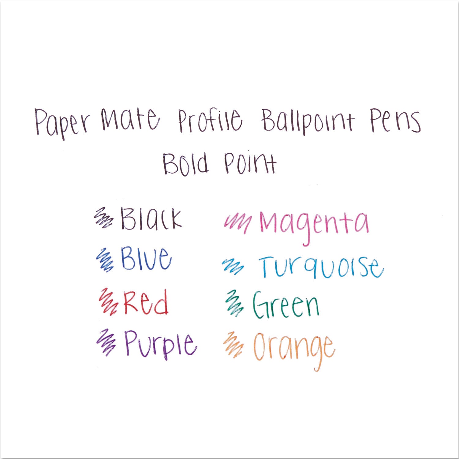 Paper Mate Profile Ballpoint Pen, Retractable, Bold 1.4 mm, Assorted Ink and Barrel Colors, 8/Pack