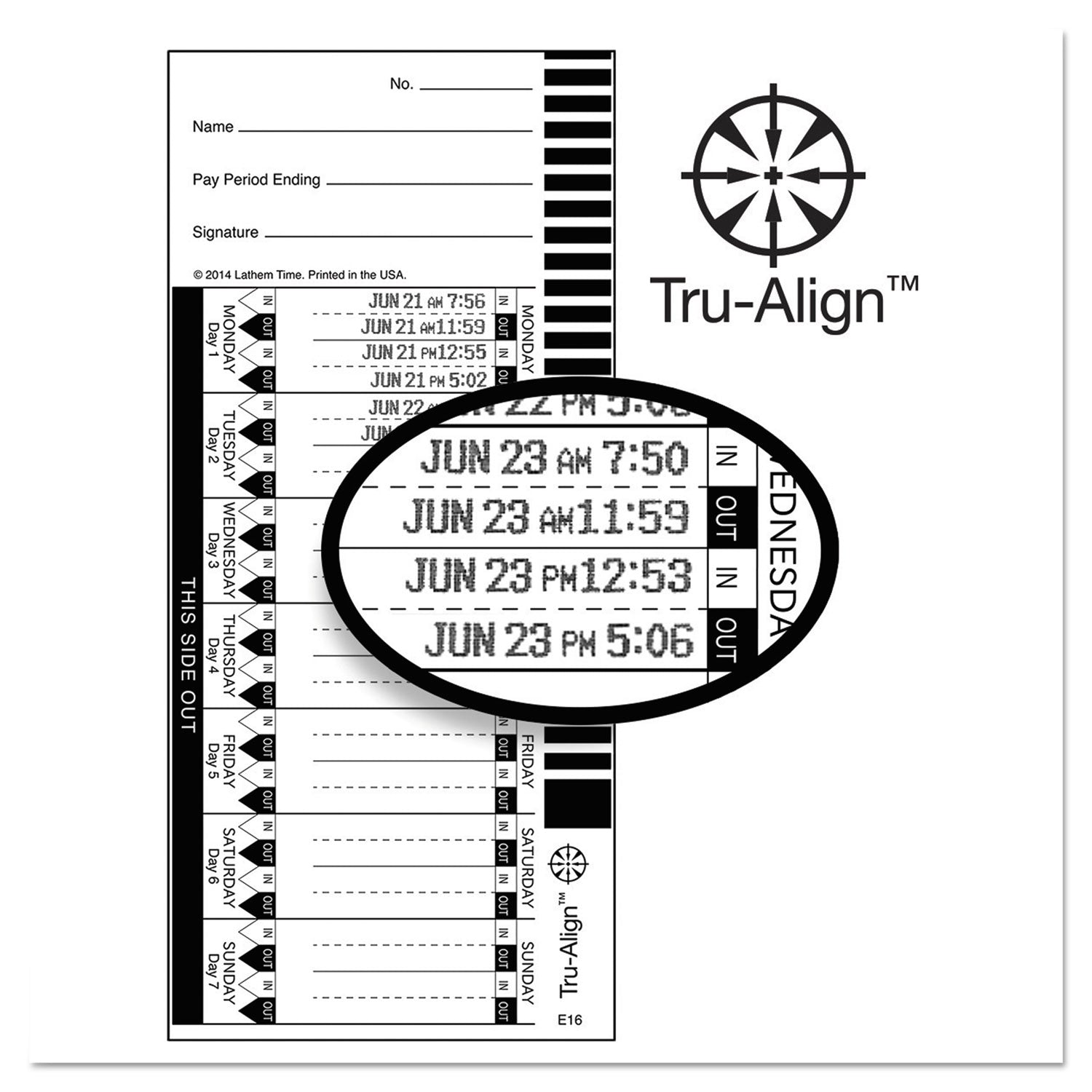 Lathem Time Clock Cards for Lathem Time 1600E, One Side, 4 x 9, 100/Pack