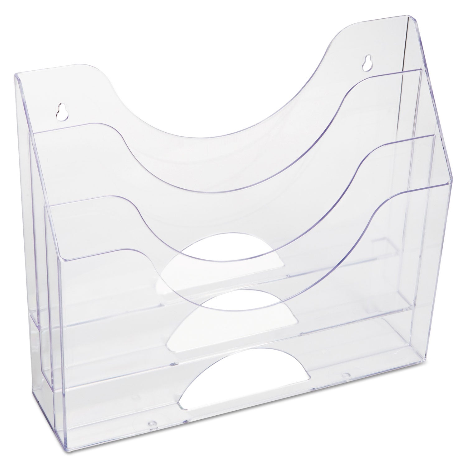 Rubbermaid Optimizers Multifunctional Three-Pocket File Folder Organizer, 3 Sections, Letter Size Files, 13" x 3.5" x 11.5", Clear