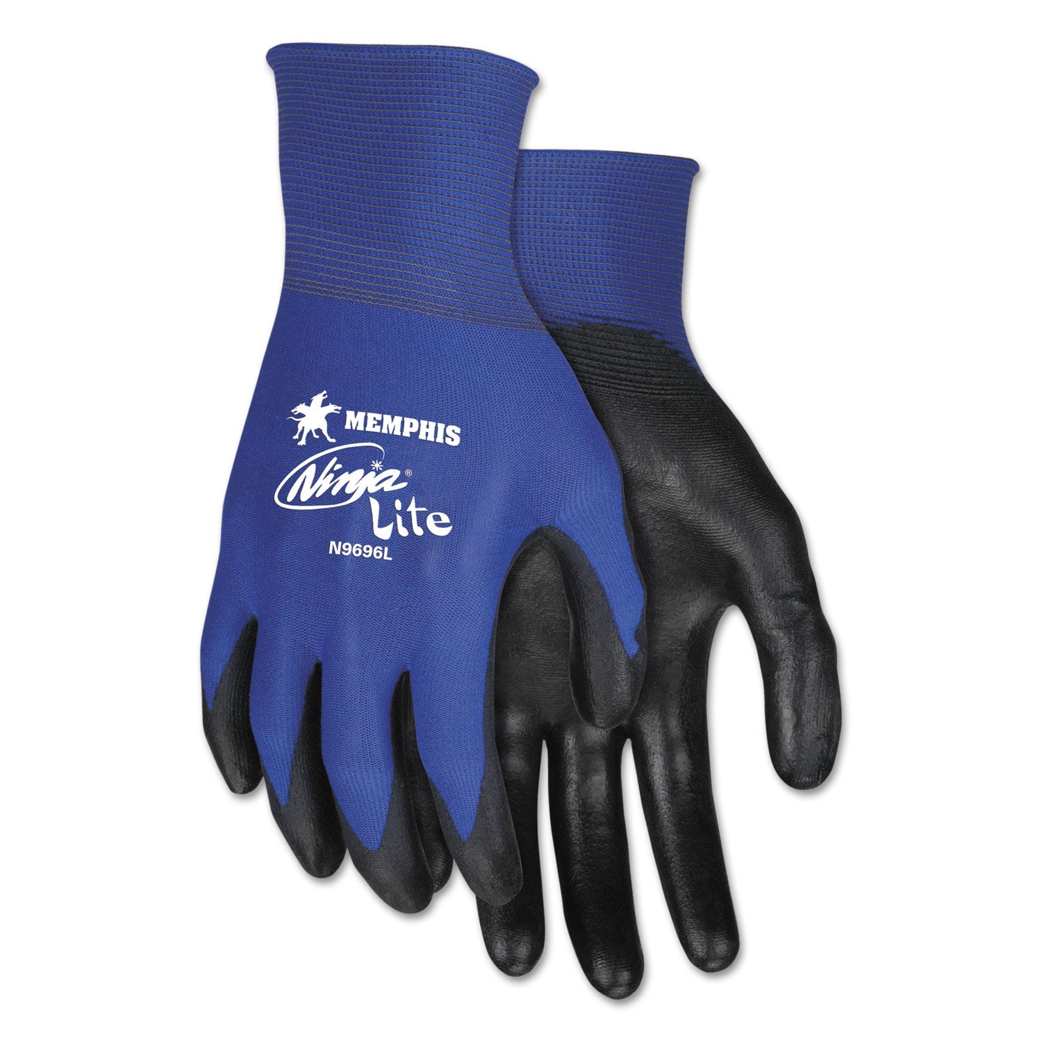 MCR Ultra Tech Tactile Dexterity Work Gloves, Blue/Black, Large, 1 Dozen