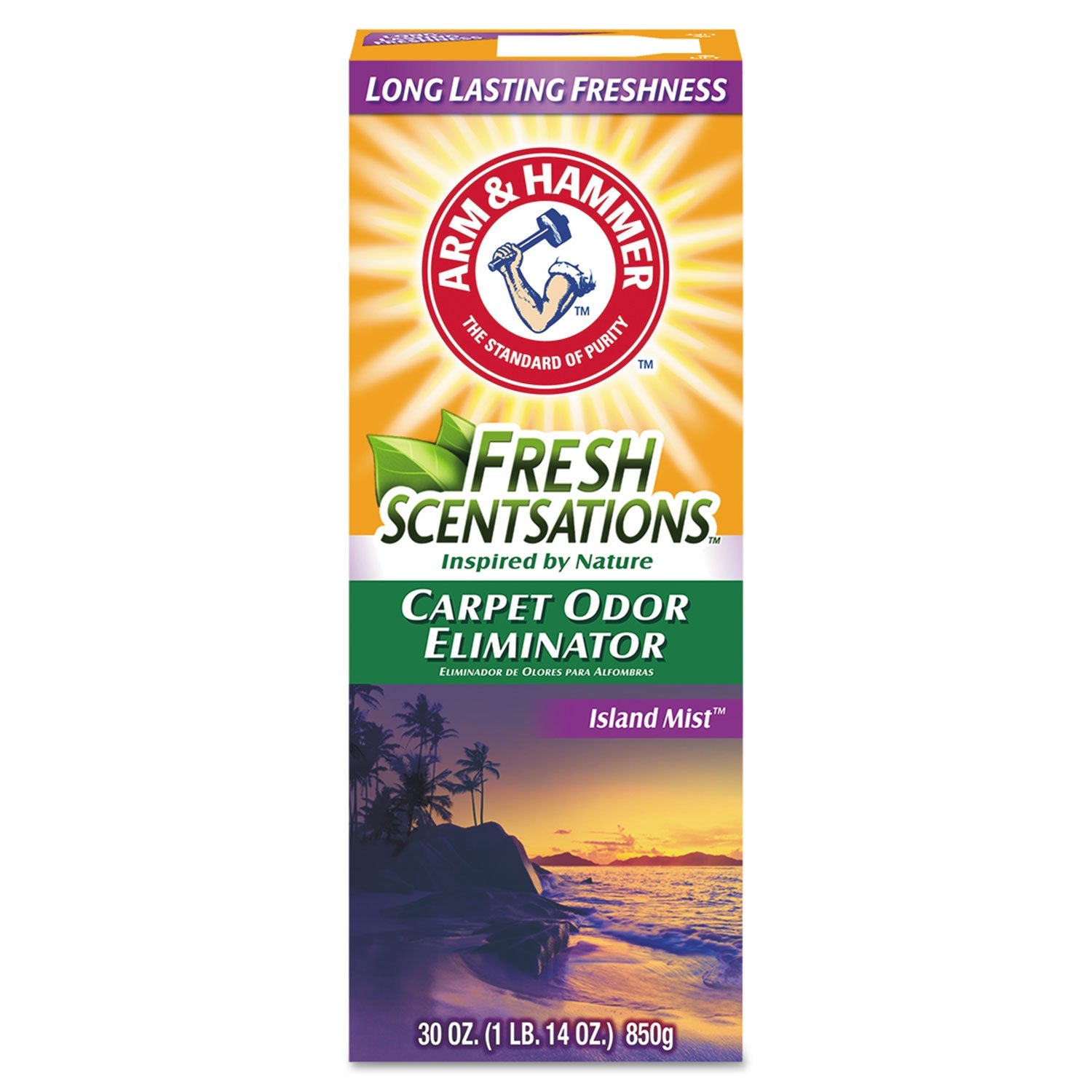 Arm & Hammer Fresh Scentsations Carpet Odor Eliminator, Island Mist, 30 oz Box