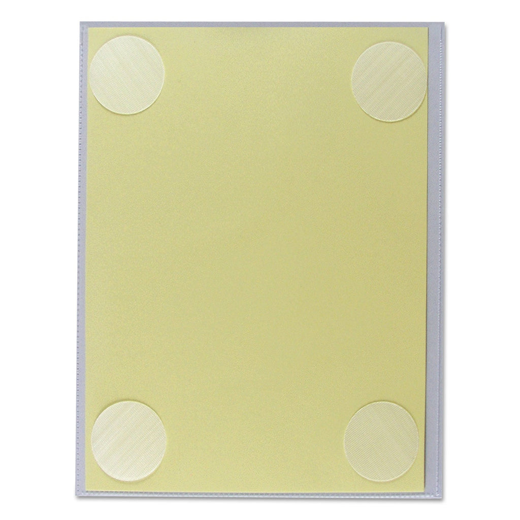 C-Line Cubicle Keepers Hook and Loop-Backed Display, 9.2 x 11.41, Velcro Mount, Clear, 25/Pack
