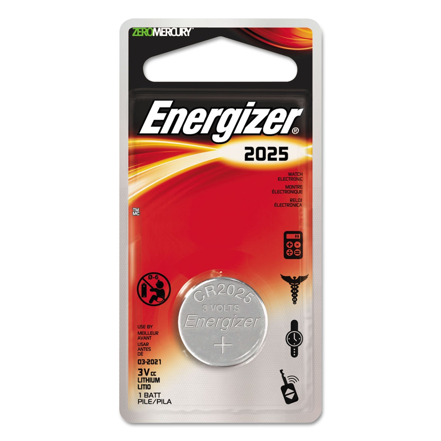 Energizer 2025 Lithium Coin Battery, 3 V
