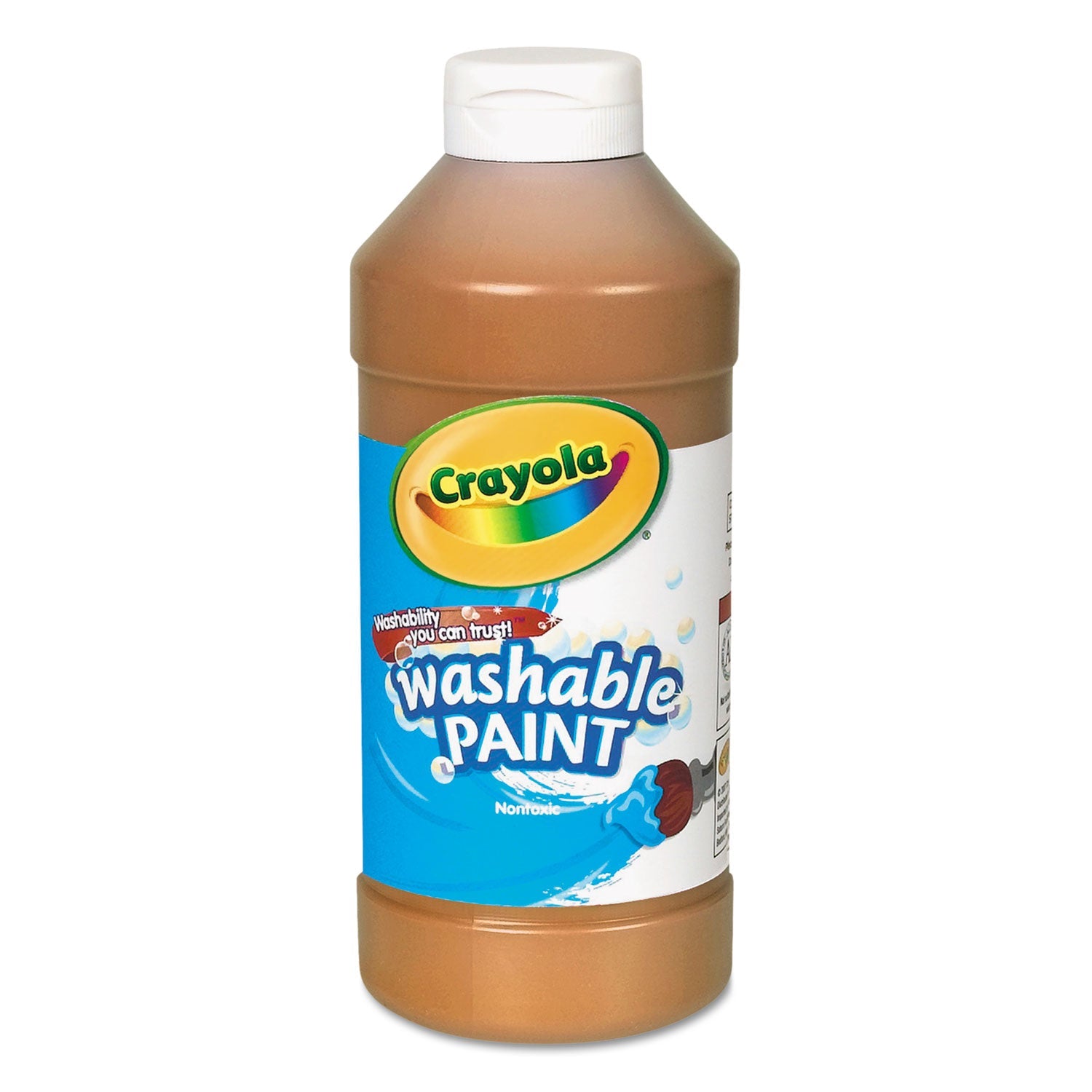 Crayola Washable Paint, Brown, 16 oz Bottle