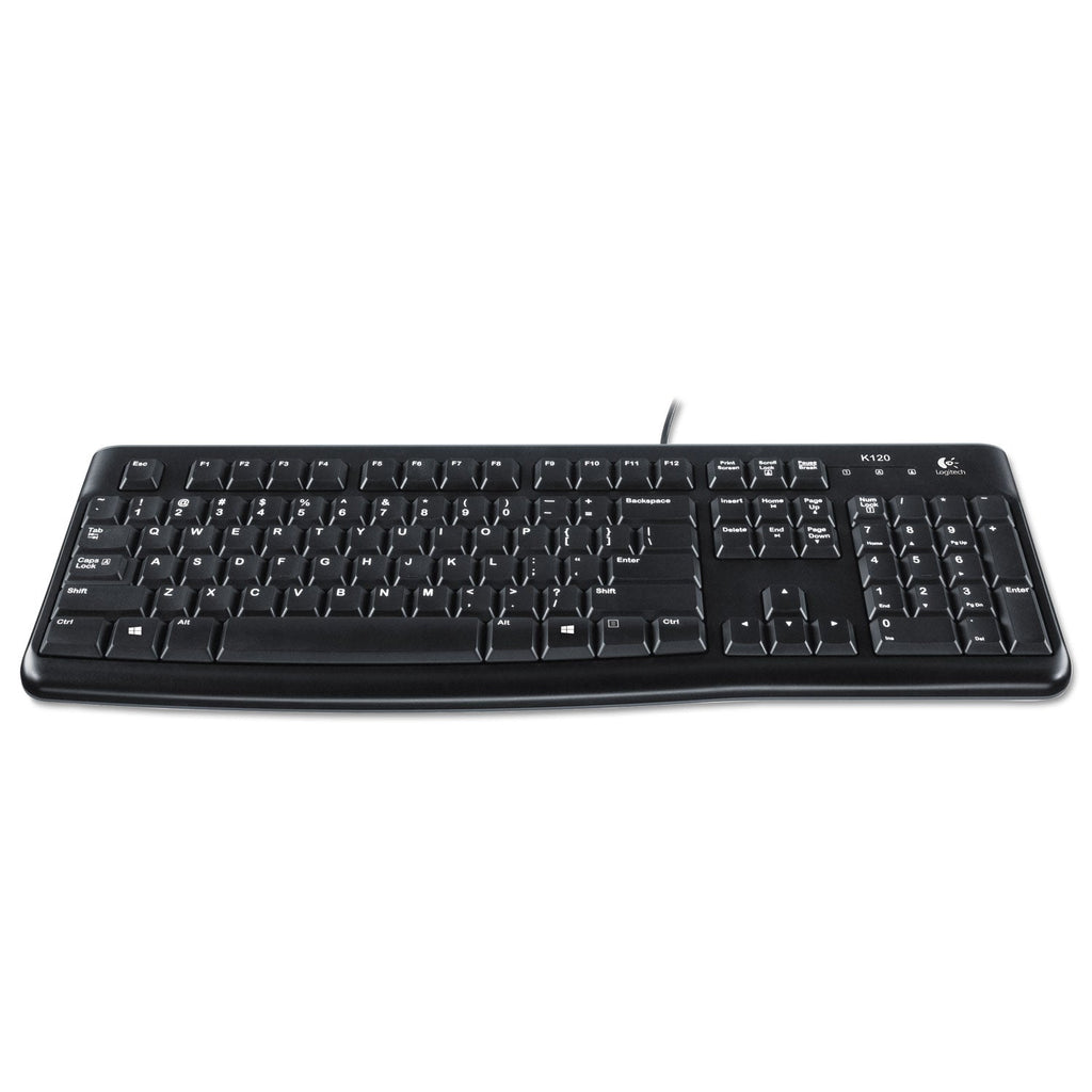 Logitech K120 Ergonomic Desktop Wired Keyboard, USB, Black