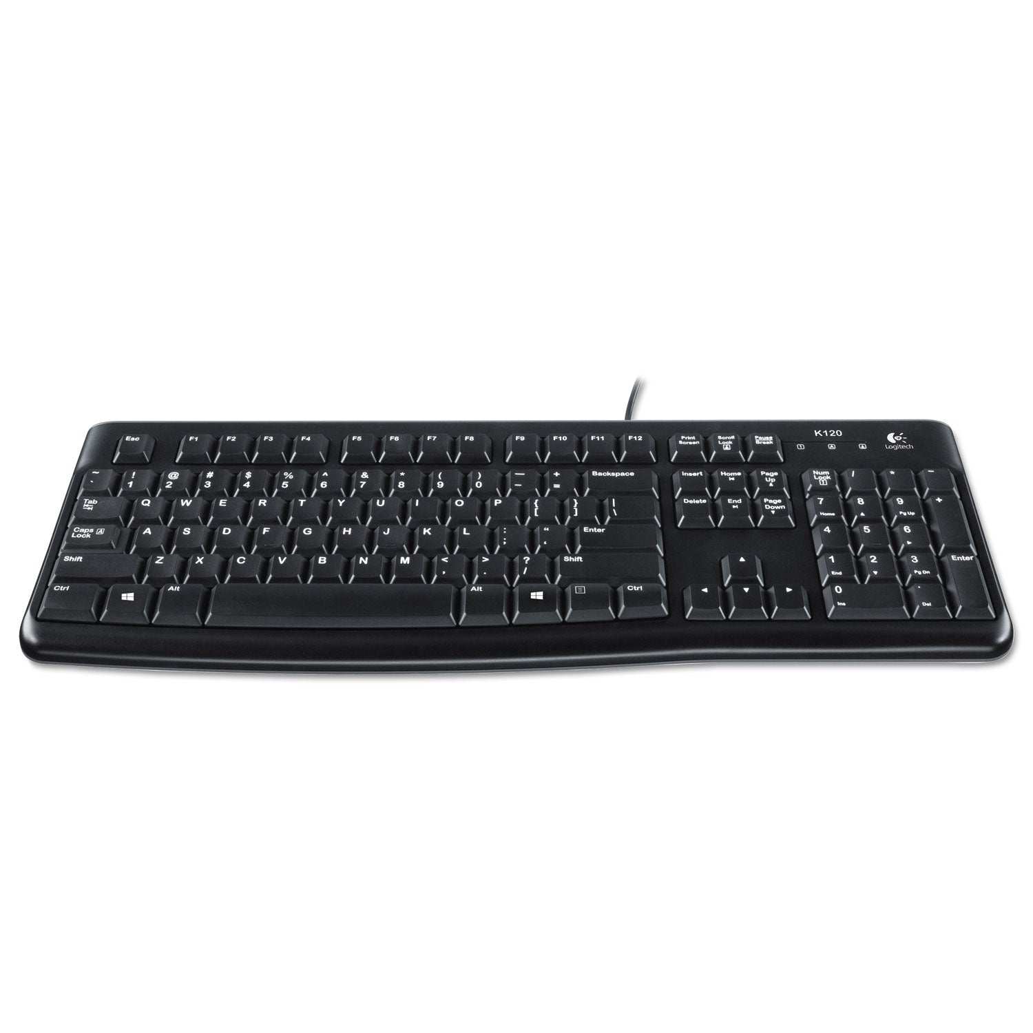 Logitech K120 Ergonomic Desktop Wired Keyboard, USB, Black