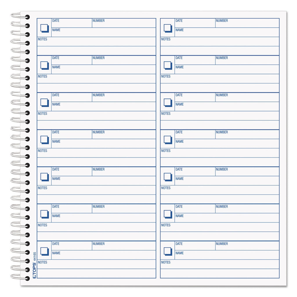 TOPS Voice Mail Log Book, 8.5 x 8.25, 1/Page, 1,400 Forms