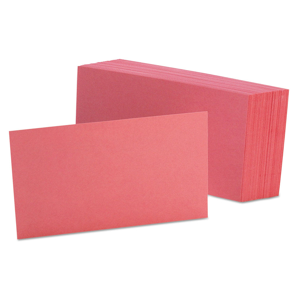 Oxford Unruled Index Cards, 3 x 5, Cherry, 100/Pack