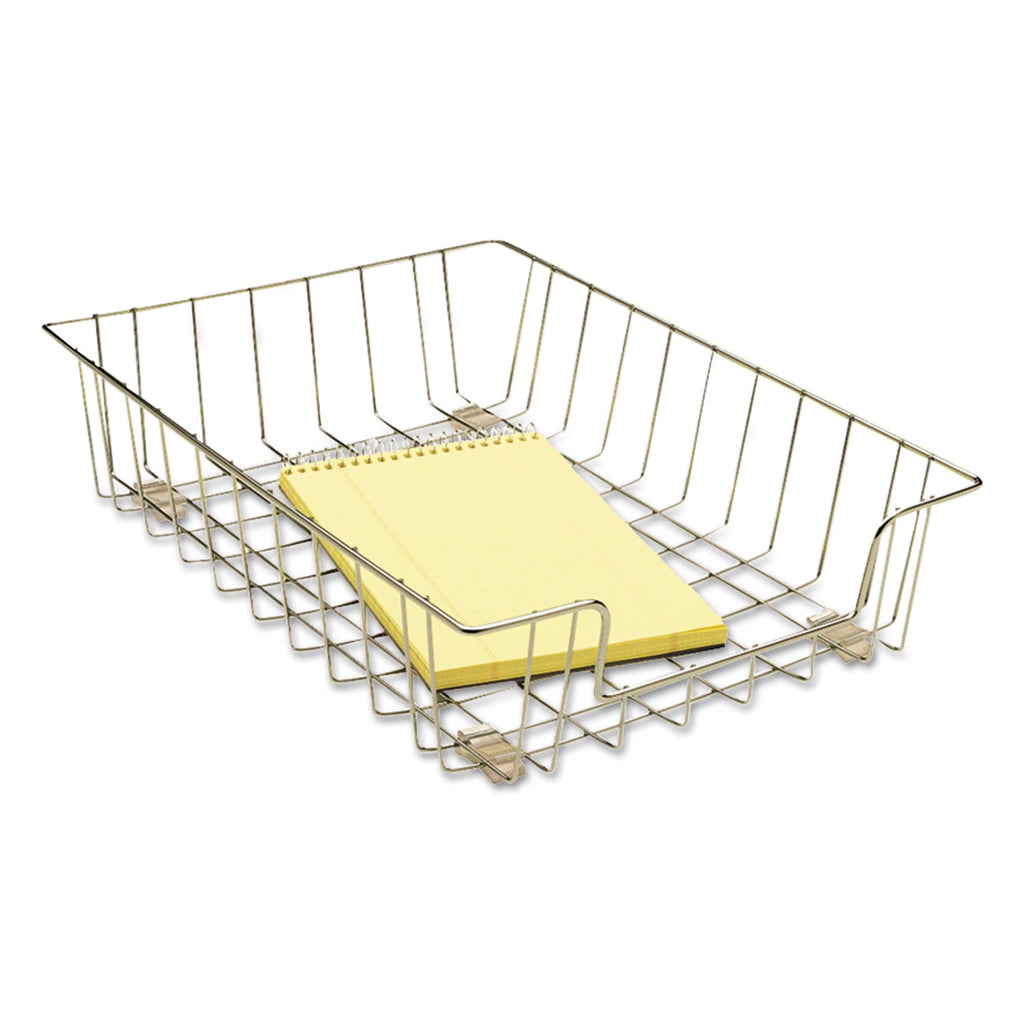 Fellowes Wire Desk Tray Organizer, 1 Section, Letter Size Files, 10" x 14.13" x 3", Silver