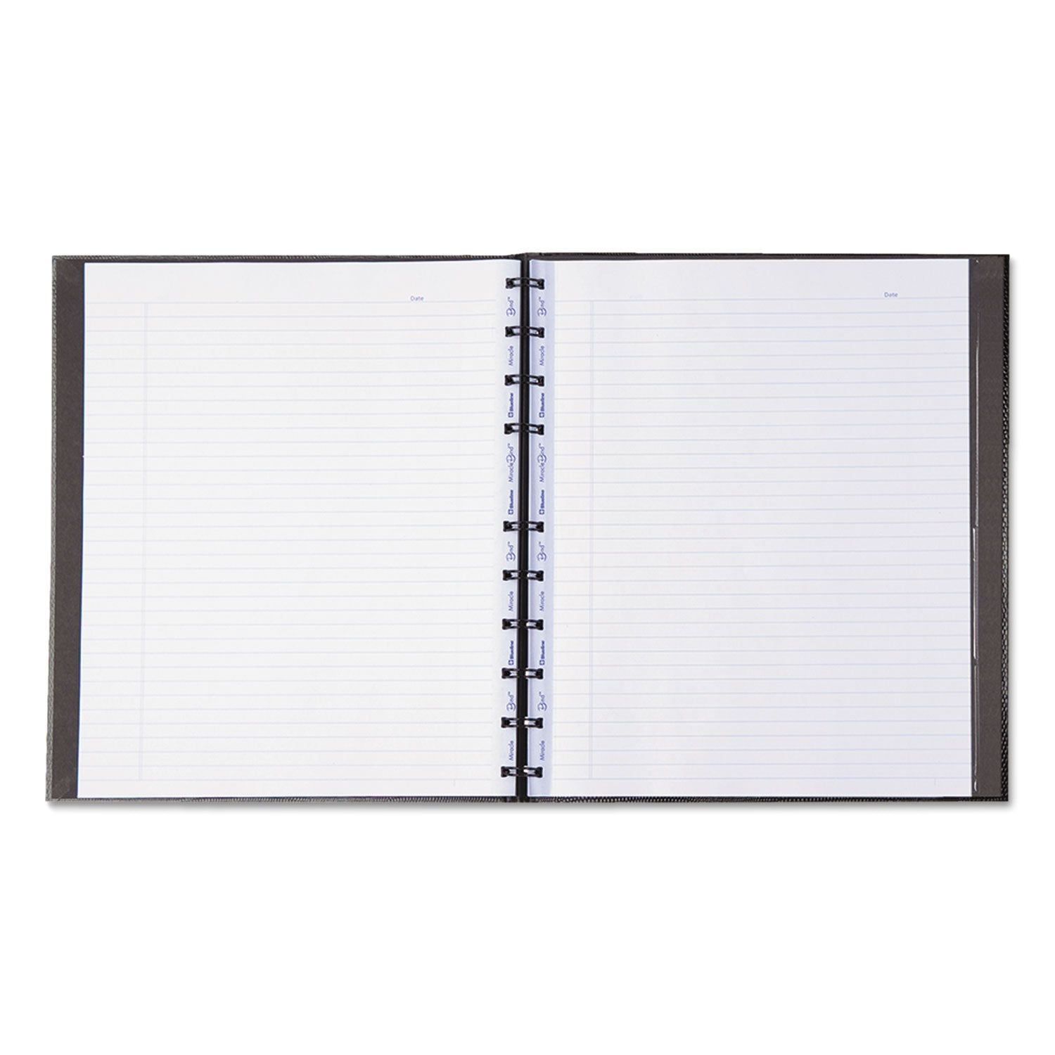 Blueline MiracleBind Notebook, 1 Subject, Medium/College Rule, Black Cover, 11 x 9.06, 75 Sheets