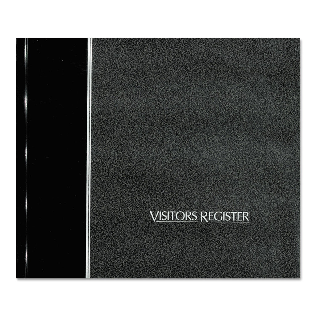 National Hardcover Visitor Register Book, Black Cover, 9.78 x 8.5 Sheets, 128 Sheets/Book
