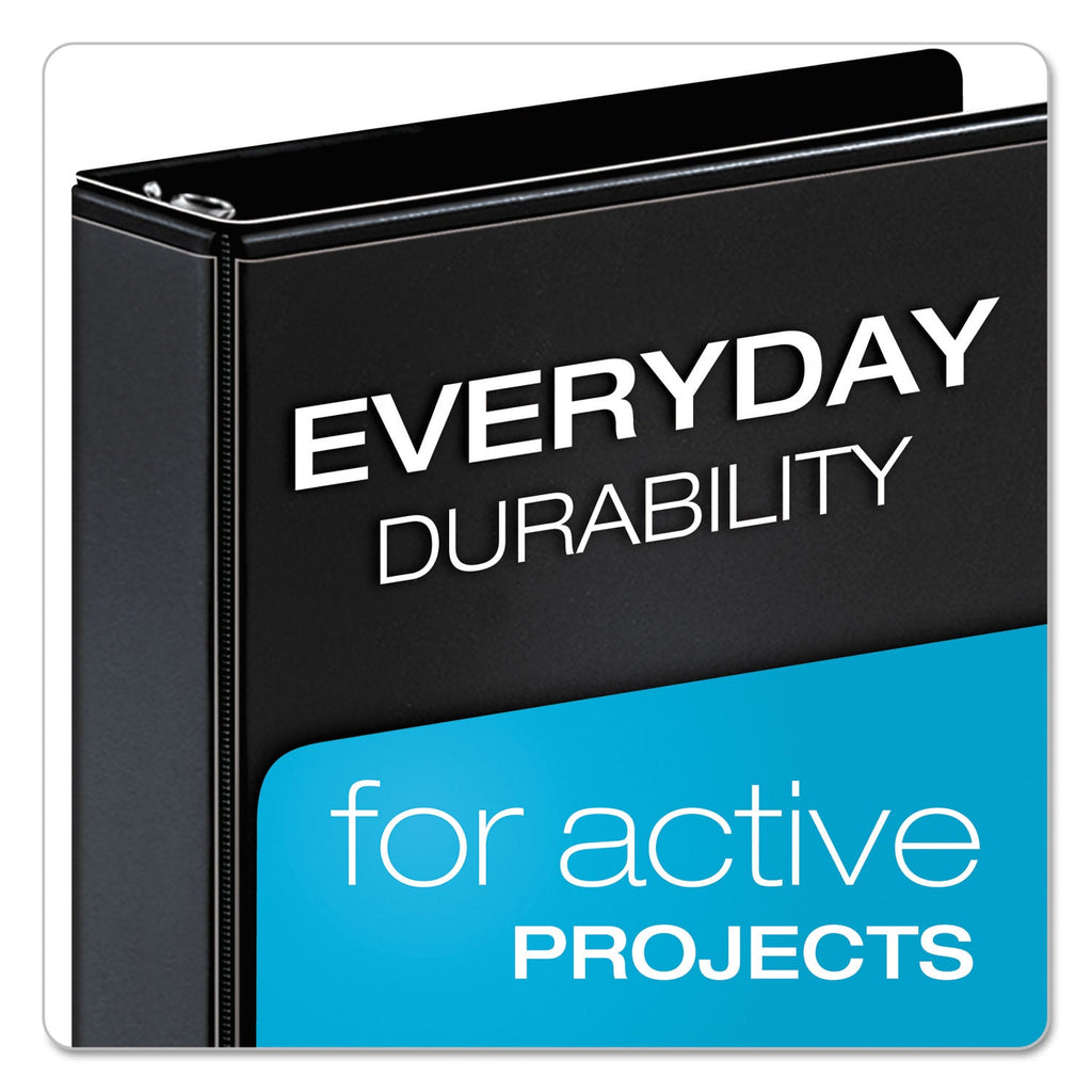 Cardinal Performer ClearVue Slant-D Ring Binder, 3 Rings, 2" Capacity, 11 x 8.5, Black