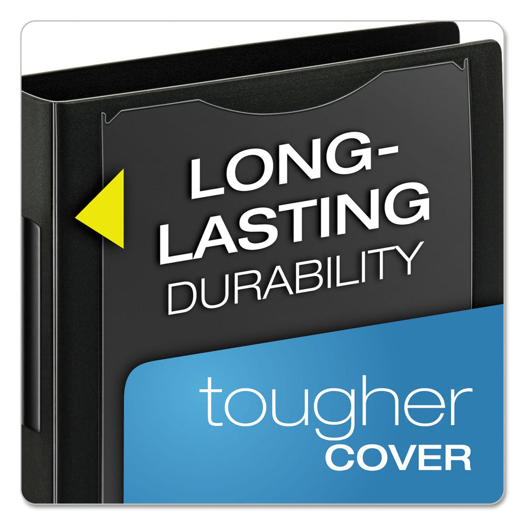 Cardinal SuperLife Pro Easy Open ClearVue Locking Slant-D Ring Binder, 3 Rings, 1.5" Capacity, 11 x 8.5, Black