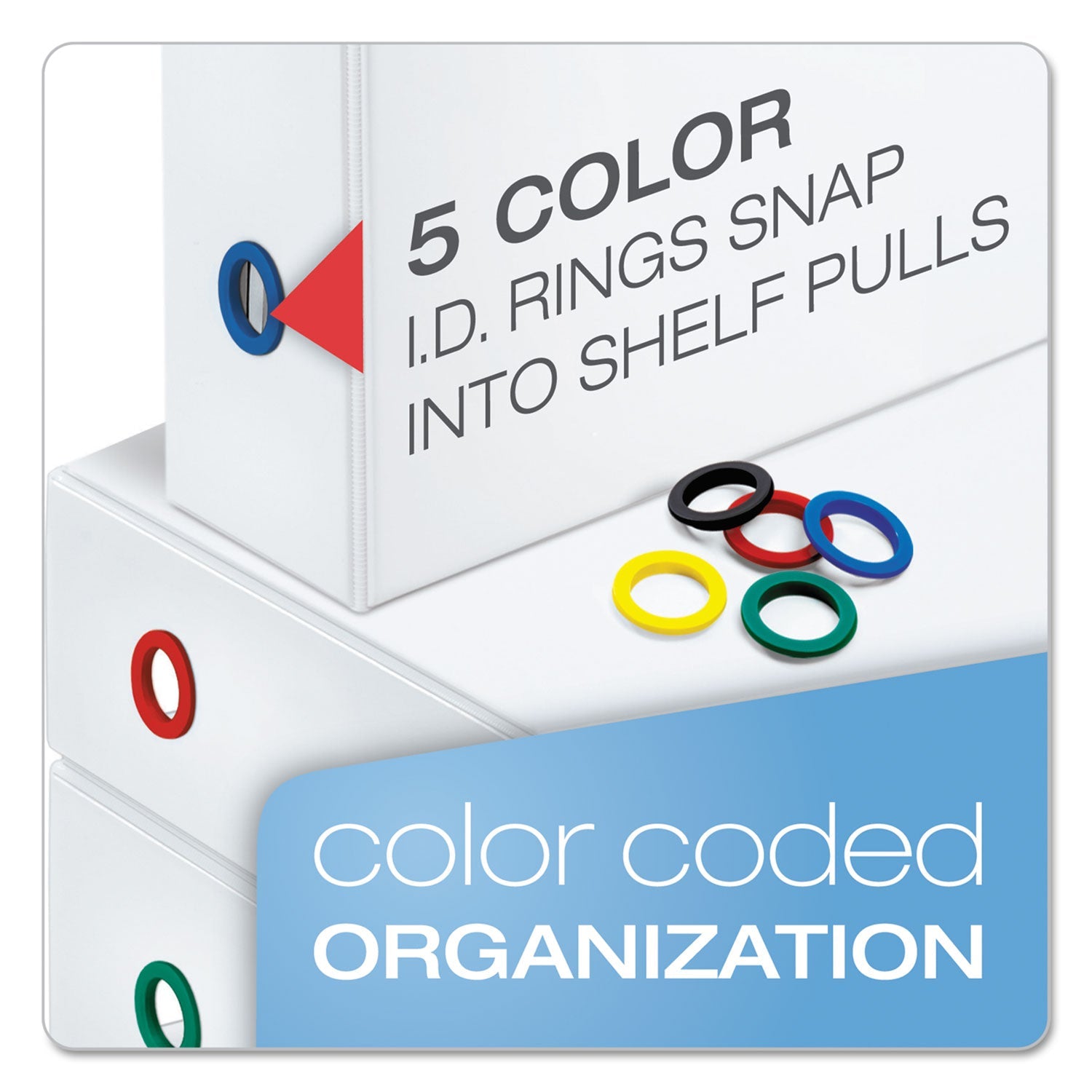 Cardinal FreeStand Easy Open Locking Slant-D Ring Binder, 3 Rings, 3" Capacity, 11 x 8.5, White