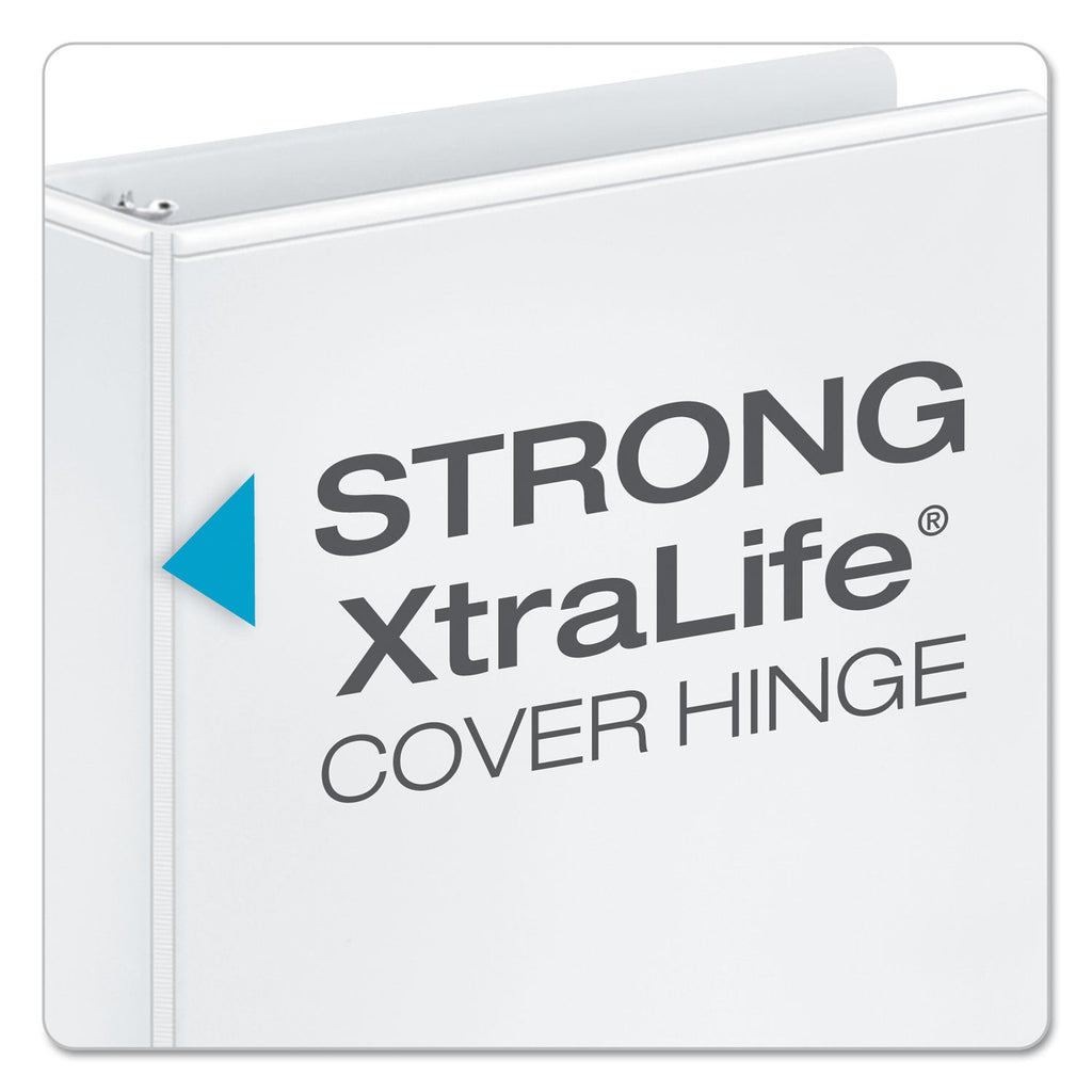 Cardinal Performer ClearVue Slant-D Ring Binder, 3 Rings, 5" Capacity, 11 x 8.5, White