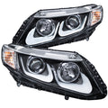 Anzo 2012-2015 Honda Civic Projector Headlights w/ U-Bar Black