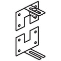 HON Verse Quick Connect Wall Mount Connecting Hardware, Gray