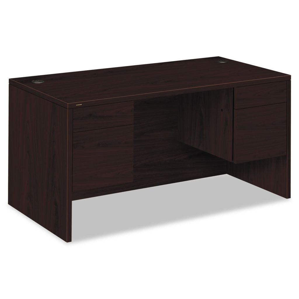 HON 10500 Series Double Pedestal Desk, 60" x 30" x 29.5", Mahogany