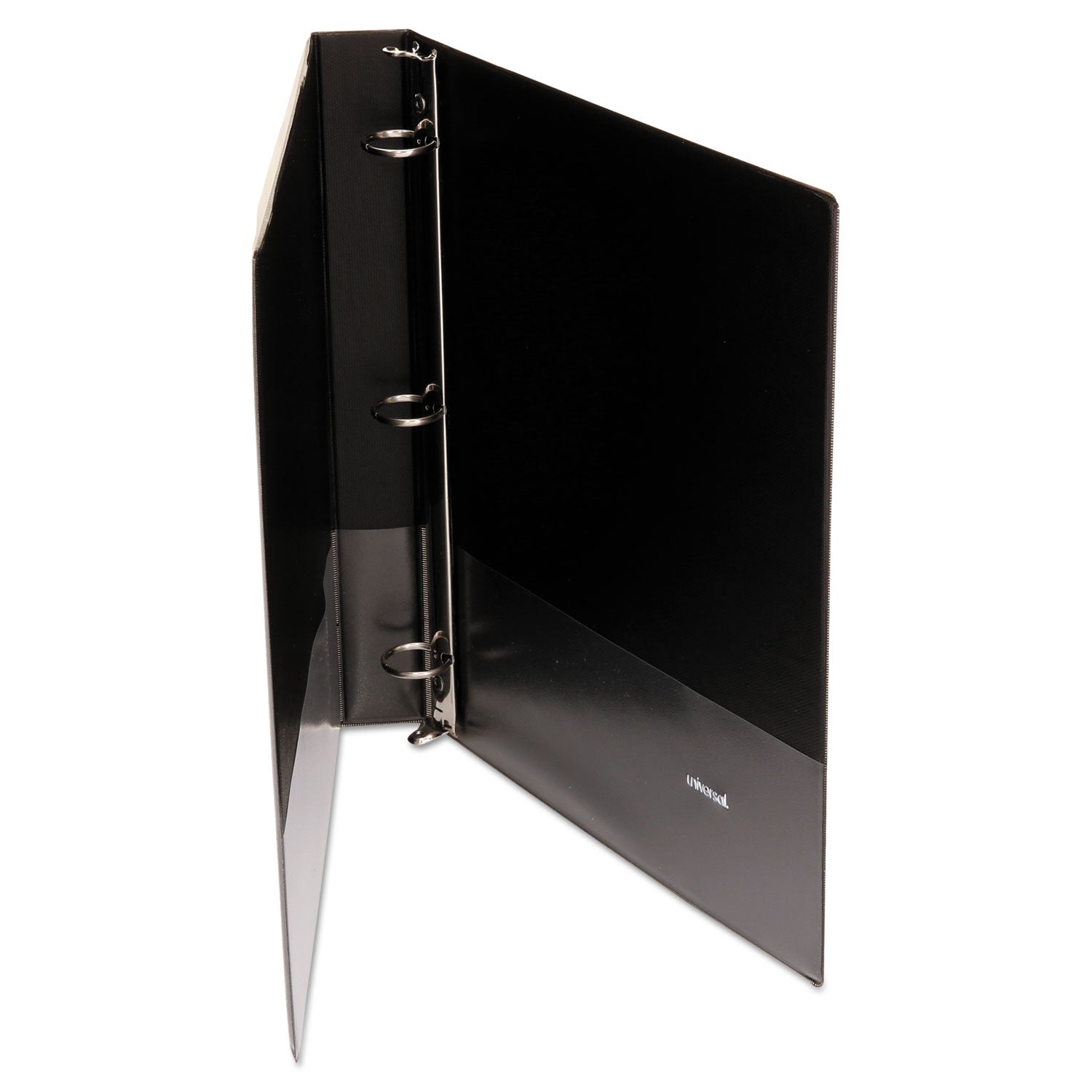 Universal Economy Round Ring View Binder, 3 Rings, 1" Capacity, 11 x 8.5, Black