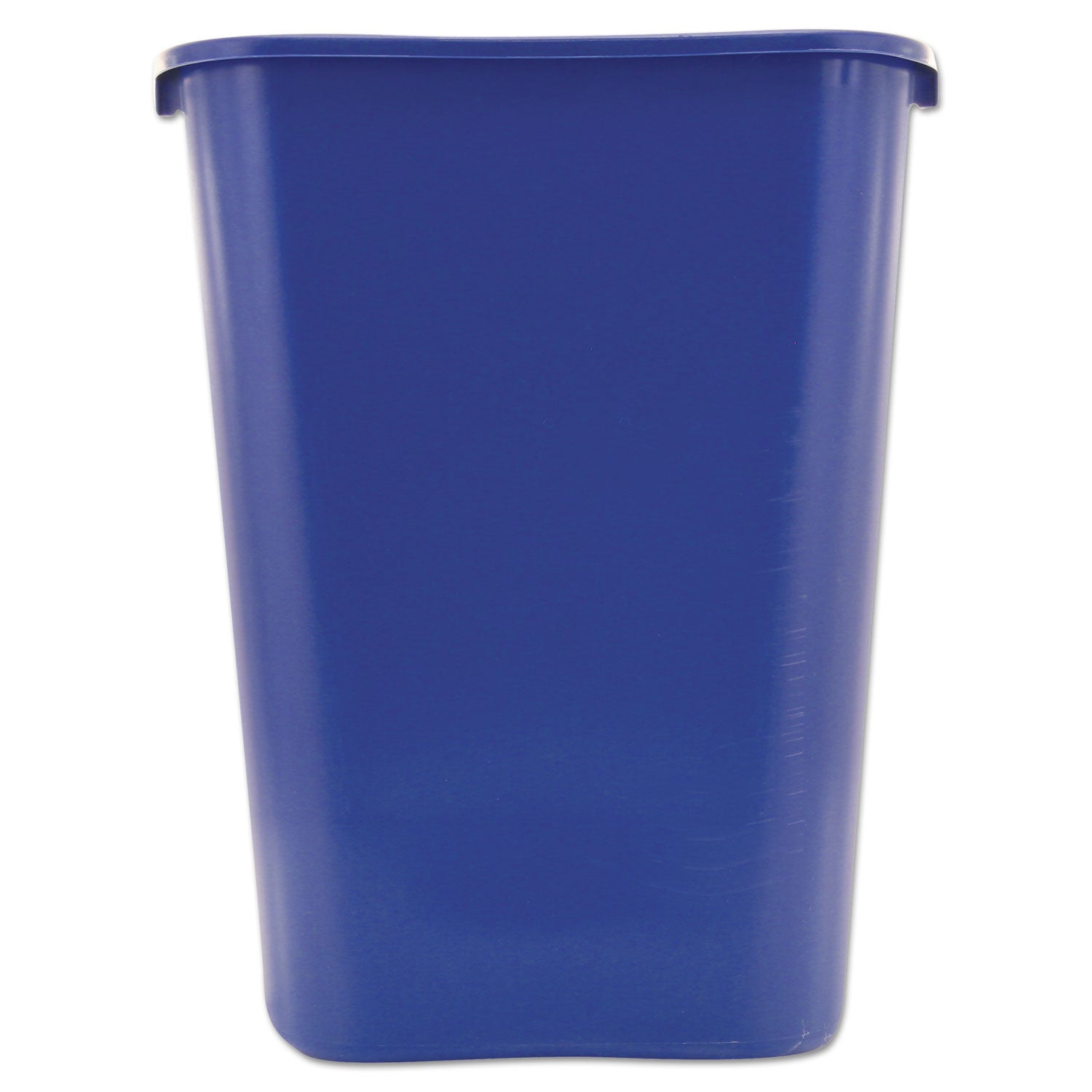 Rubbermaid Large Deskside Recycle Container with Symbol, Rectangular, Plastic, 41.25 qt, Blue
