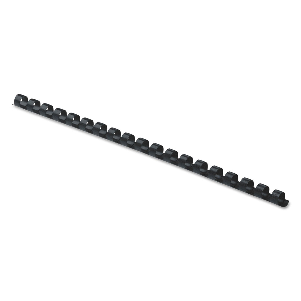 Fellowes Plastic Comb Bindings, 1/4" Diameter, 20 Sheet Capacity, Black, 25/Pack