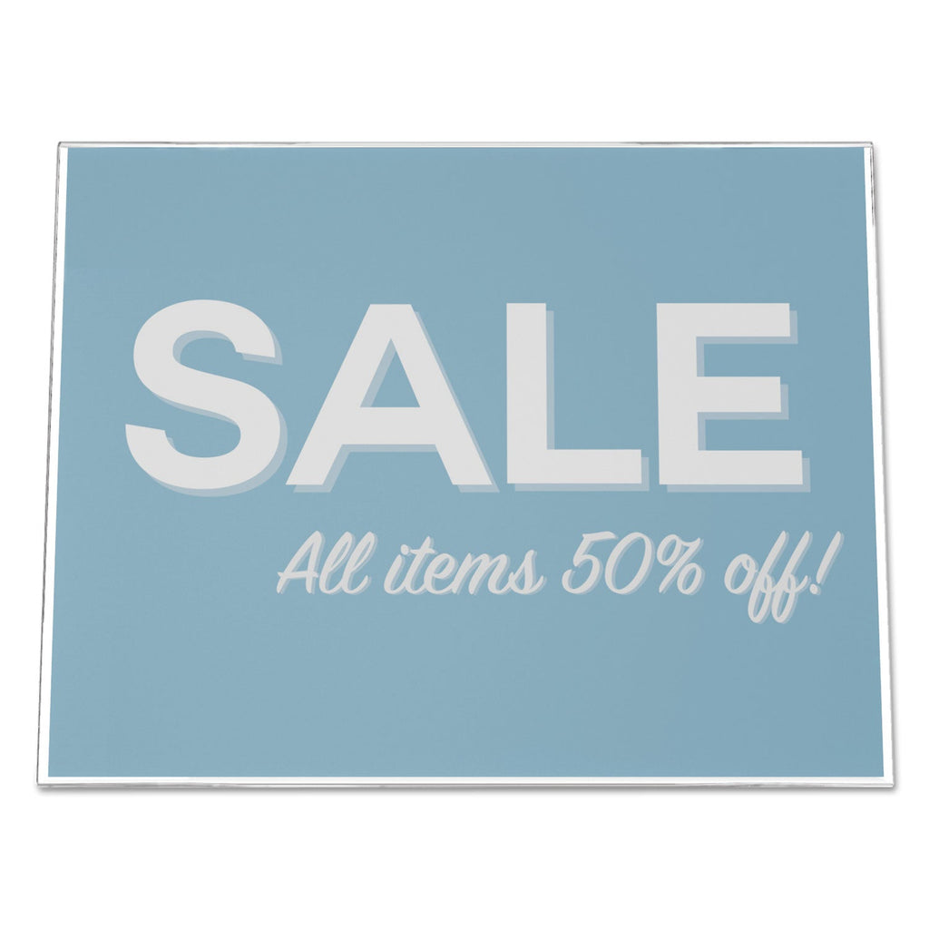 deflecto Classic Image Slanted Sign Holder, Landscaped, 11 x 8.5 Insert, Clear