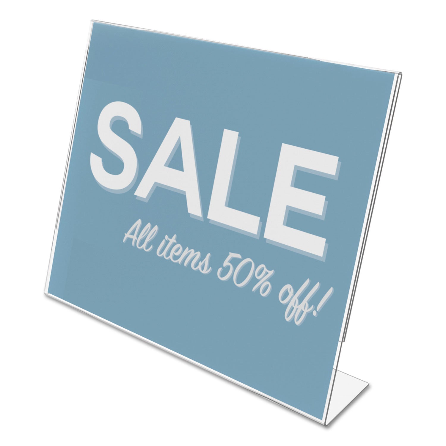 deflecto Classic Image Slanted Sign Holder, Landscaped, 11 x 8.5 Insert, Clear