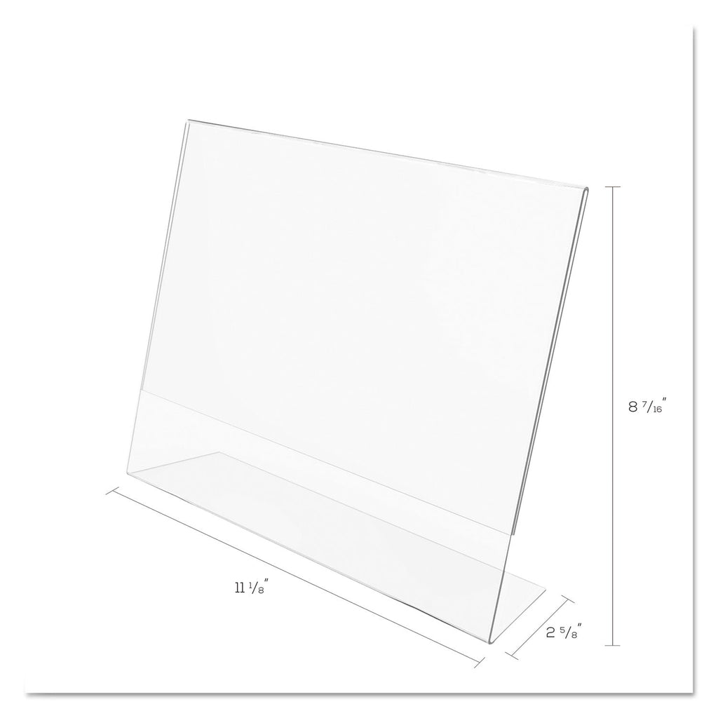 deflecto Classic Image Slanted Sign Holder, Landscaped, 11 x 8.5 Insert, Clear
