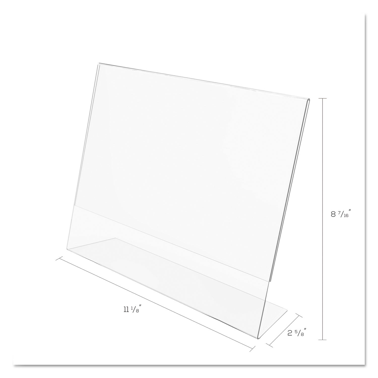 deflecto Classic Image Slanted Sign Holder, Landscaped, 11 x 8.5 Insert, Clear
