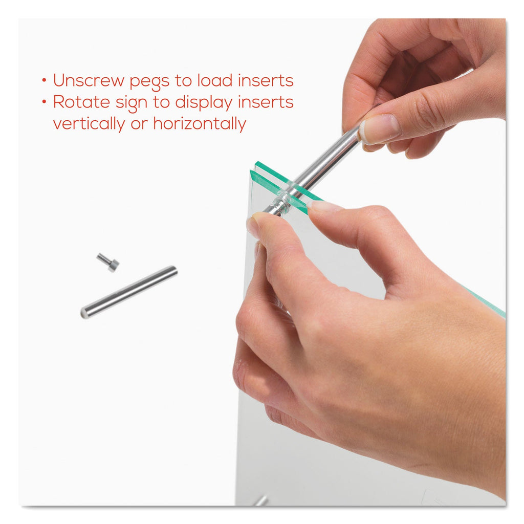 deflecto Superior Image Beveled Edge Sign Holder, Letter Insert, Clear/Green-Tinted Edges