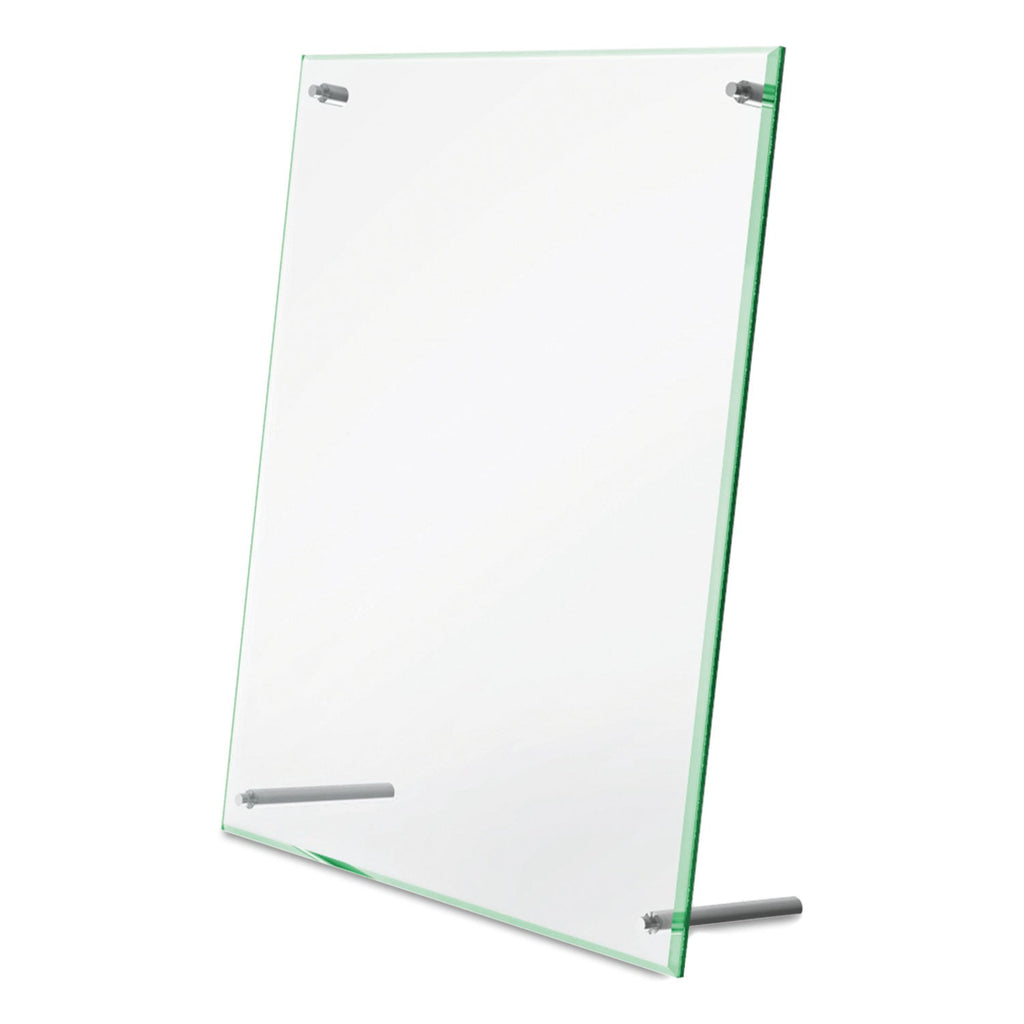 deflecto Superior Image Beveled Edge Sign Holder, Letter Insert, Clear/Green-Tinted Edges