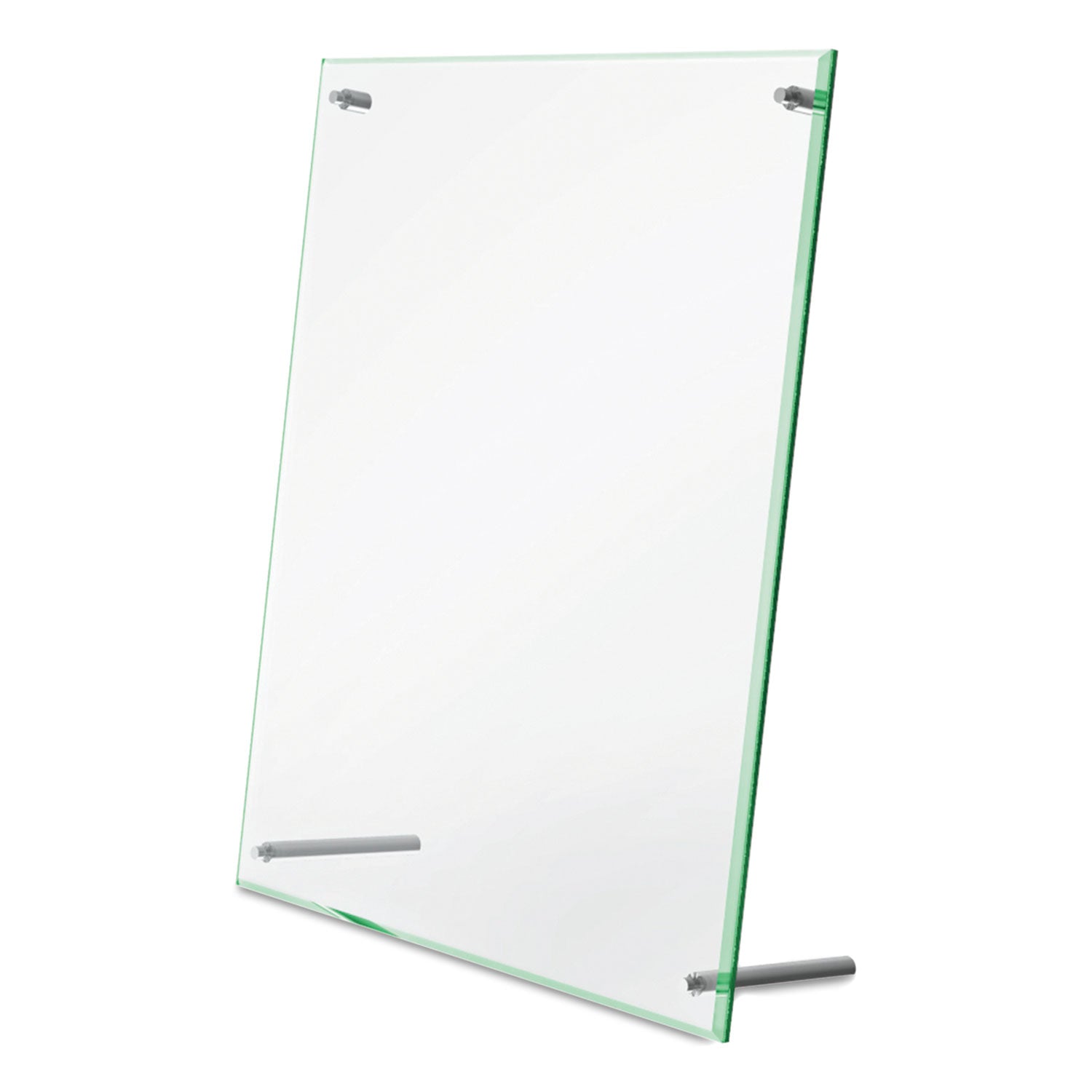 deflecto Superior Image Beveled Edge Sign Holder, Letter Insert, Clear/Green-Tinted Edges