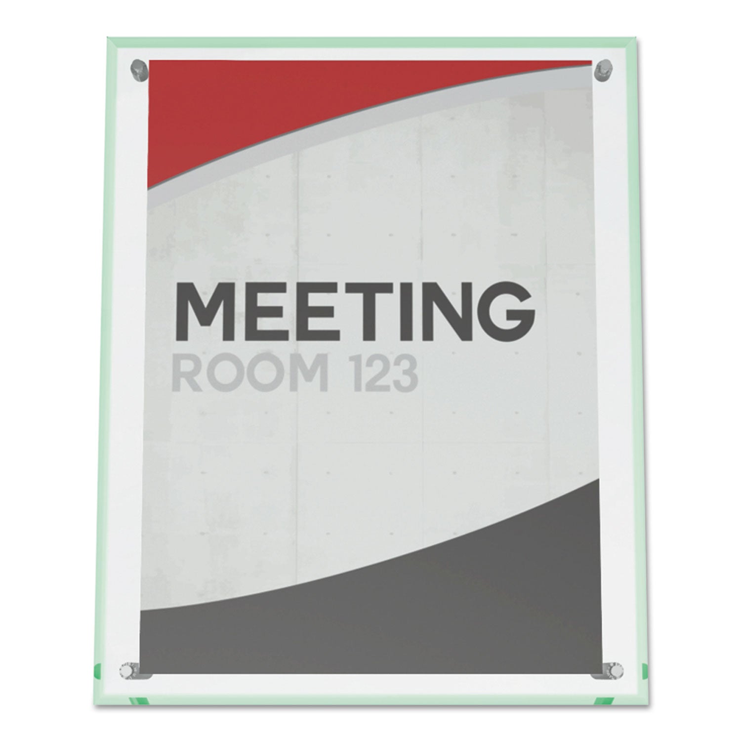 deflecto Superior Image Beveled Edge Sign Holder, Letter Insert, Clear/Green-Tinted Edges