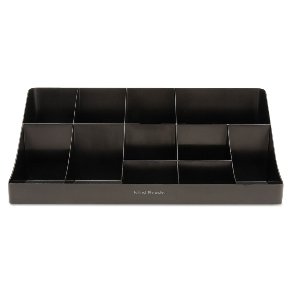 Mind Reader 11-Compartment Coffee Condiment Organizer, 18.25 x 6.63 x 9.78, Black