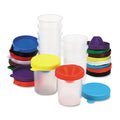 Creativity Street No-Spill Paint Cups, Assorted Color Lids/Cear Cups, 10/Set