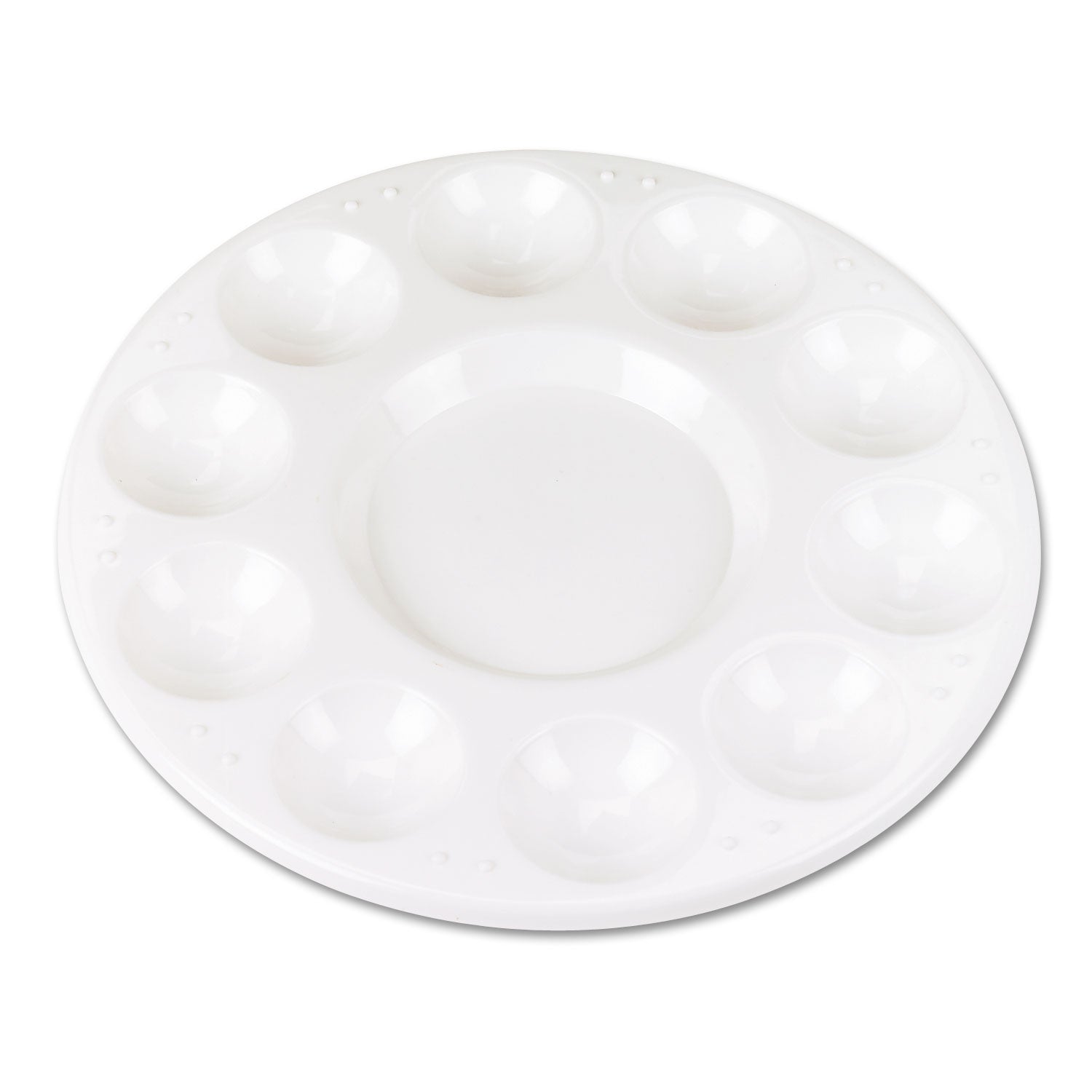 Creativity Street Round Plastic Paint Trays for Classroom, White, 10/Pack