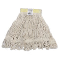 Rubbermaid Super Stitch Blend Mop, Cotton/Synthetic, Small, White, 6/Carton