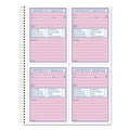 TOPS Telephone Message Book, Fax/Mobile Section, Two-Part Carbonless, 5.5 x 3.88, 4/Page, 400 Forms