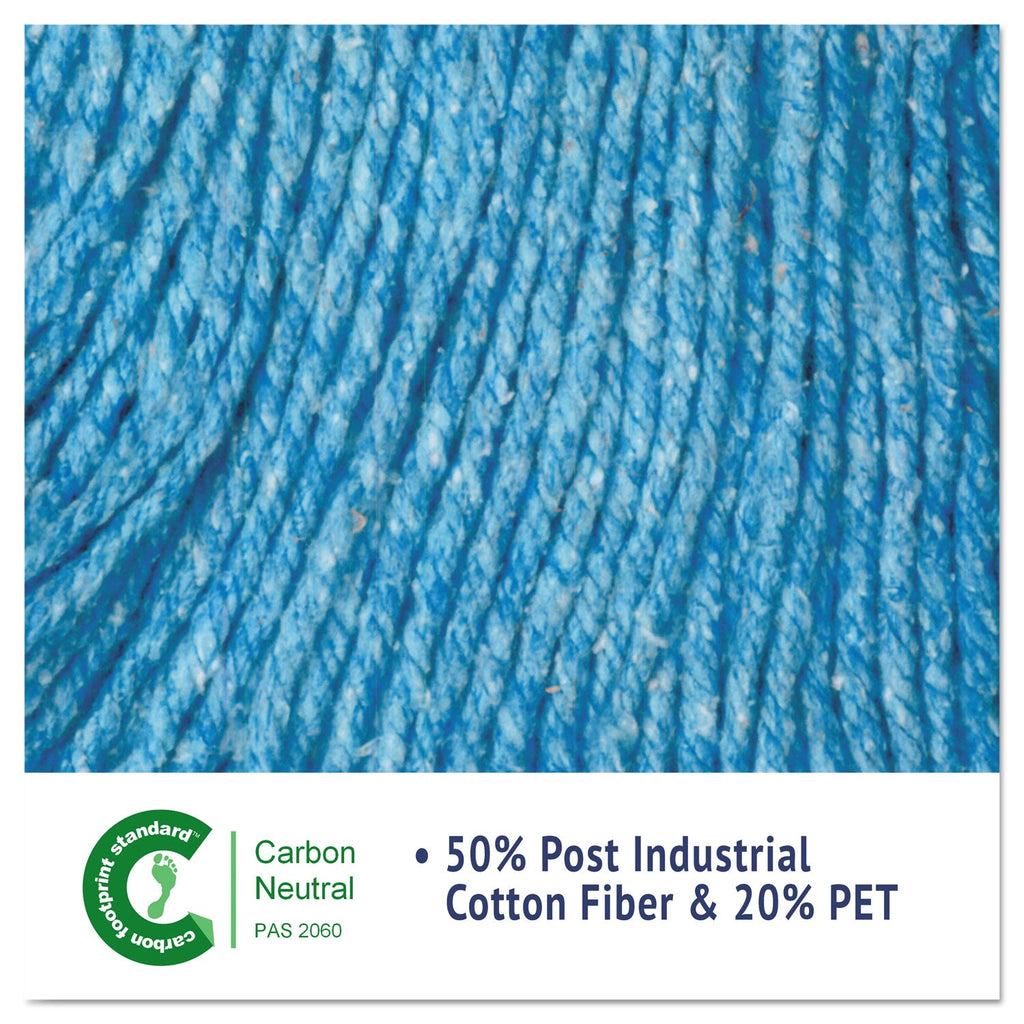 Boardwalk Super Loop Wet Mop Head, Cotton/Synthetic Fiber, 5" Headband, Medium Size, Blue
