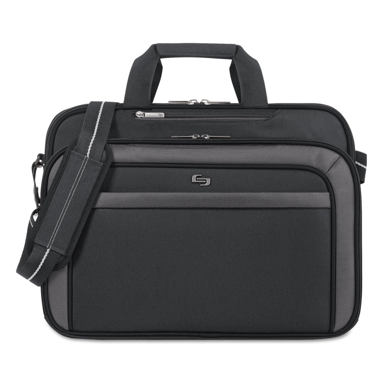 Solo Pro CheckFast Briefcase, Fits Devices Up to 17.3", Polyester, 17 x 5.5 x 13.75, Black